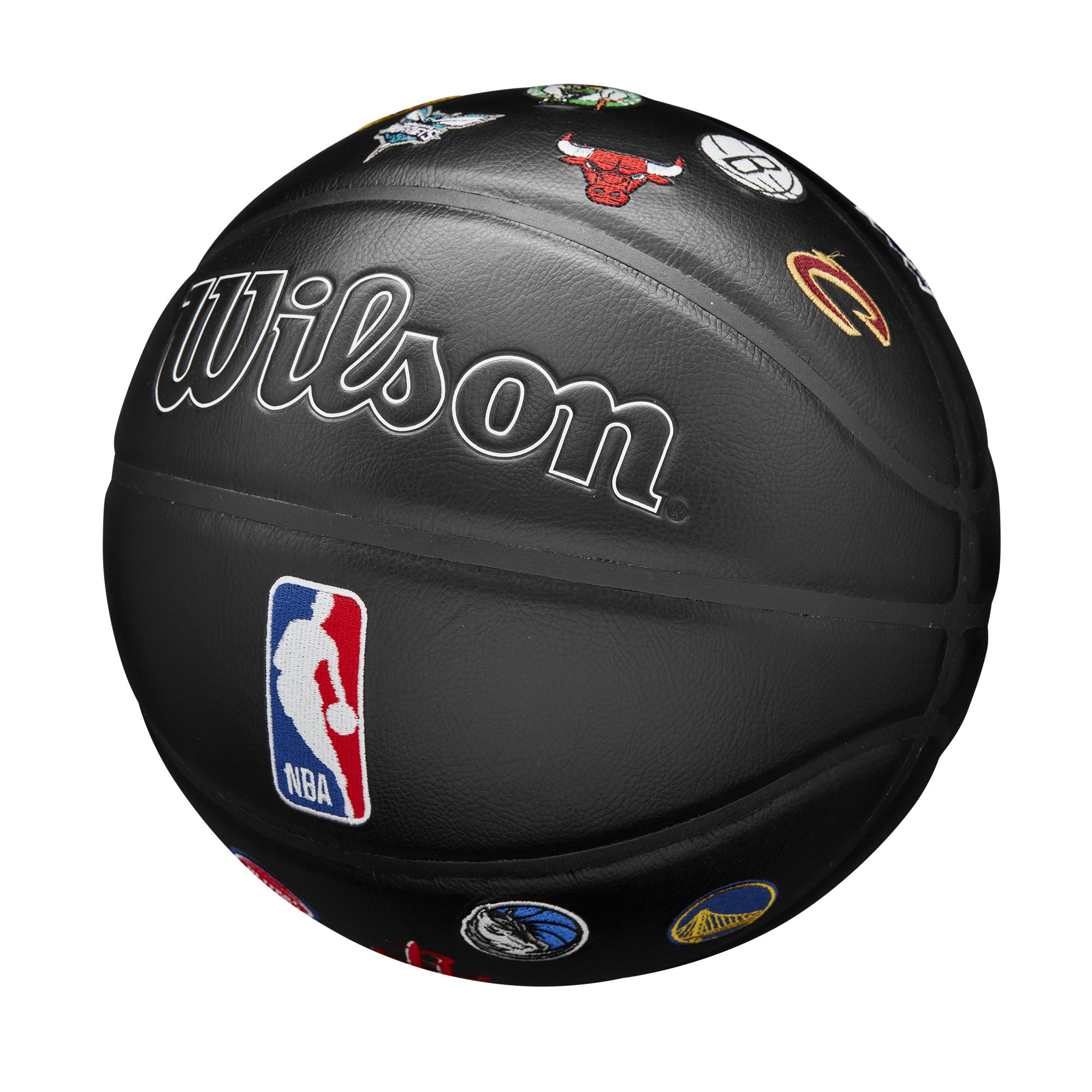 Wilson NBA All Team Premiere Basketball, Mit einem Dual-Depth-Design und Einer schlangenhauttexturierten Oberfläche, Verbesserte Luftstabilität, Team-Logo-Stickerei, Größe: 7