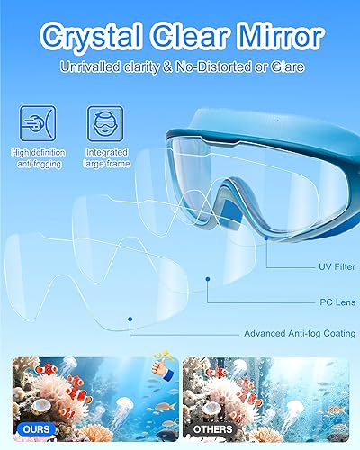 Miniatura 3 de seasprint Swim Goggles for Kids 6-12, Wide View Anti-Fog UV Protection No Leaking,Boys Girls Youth Swimming Goggles