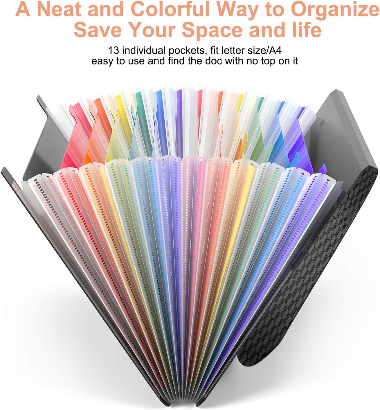 ActFaith Expanding File Folder Letter Size Accordion Wallet Folder with 13 Pockets A4 File Organiser Portable Documents Holder with Lid,Multicolor Rainbow Filing Folders for Office/Business/School : Everything Else