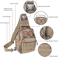 Vista 2 de Qcute - Mochila táctica militar con sistema Molle, bandolera impermeable para uso diario al aire libre
