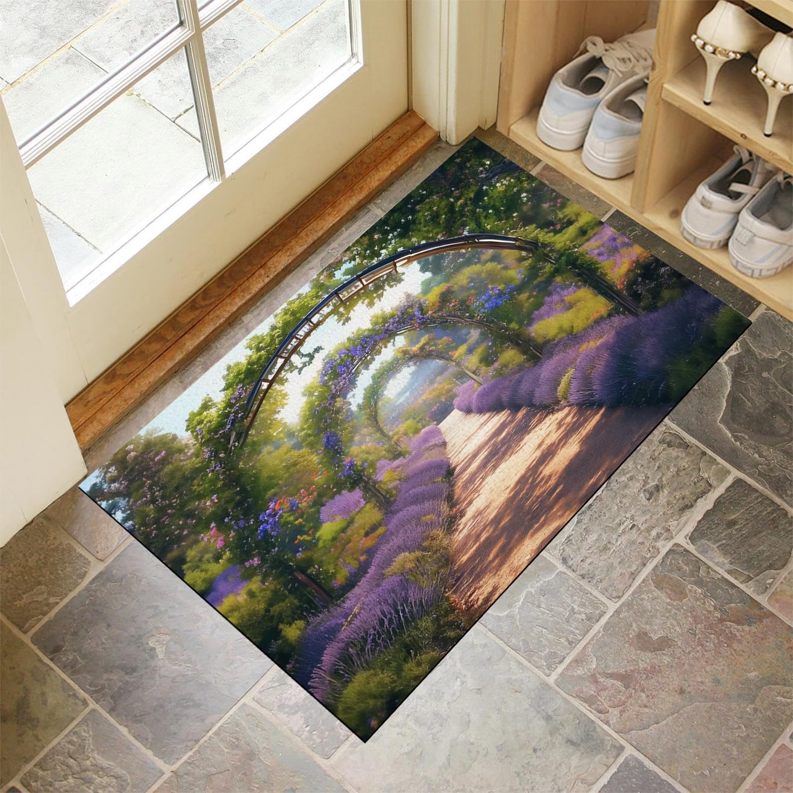 Paillasson intérieur entrée absorbant et tapis lavable grand format 60x90