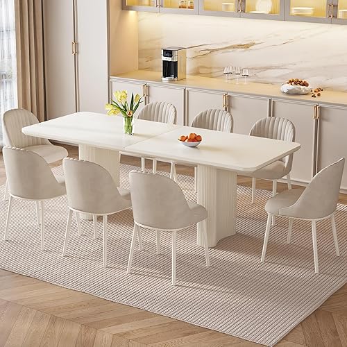 Miniatura 25 de Juego de mesa de comedor y sillas de 7 piezas para 6, mesa de cocina rectangular de 62.99 pulgadas con 6 sillas, juegos de cocina y comedor con