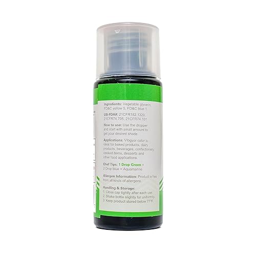 Miniatura 3 de Vibgyor Colorante alimentario líquidogel, tono intenso, tinte prémium para glaseado, glaseado, fondant, horneado y pastelería (verde)