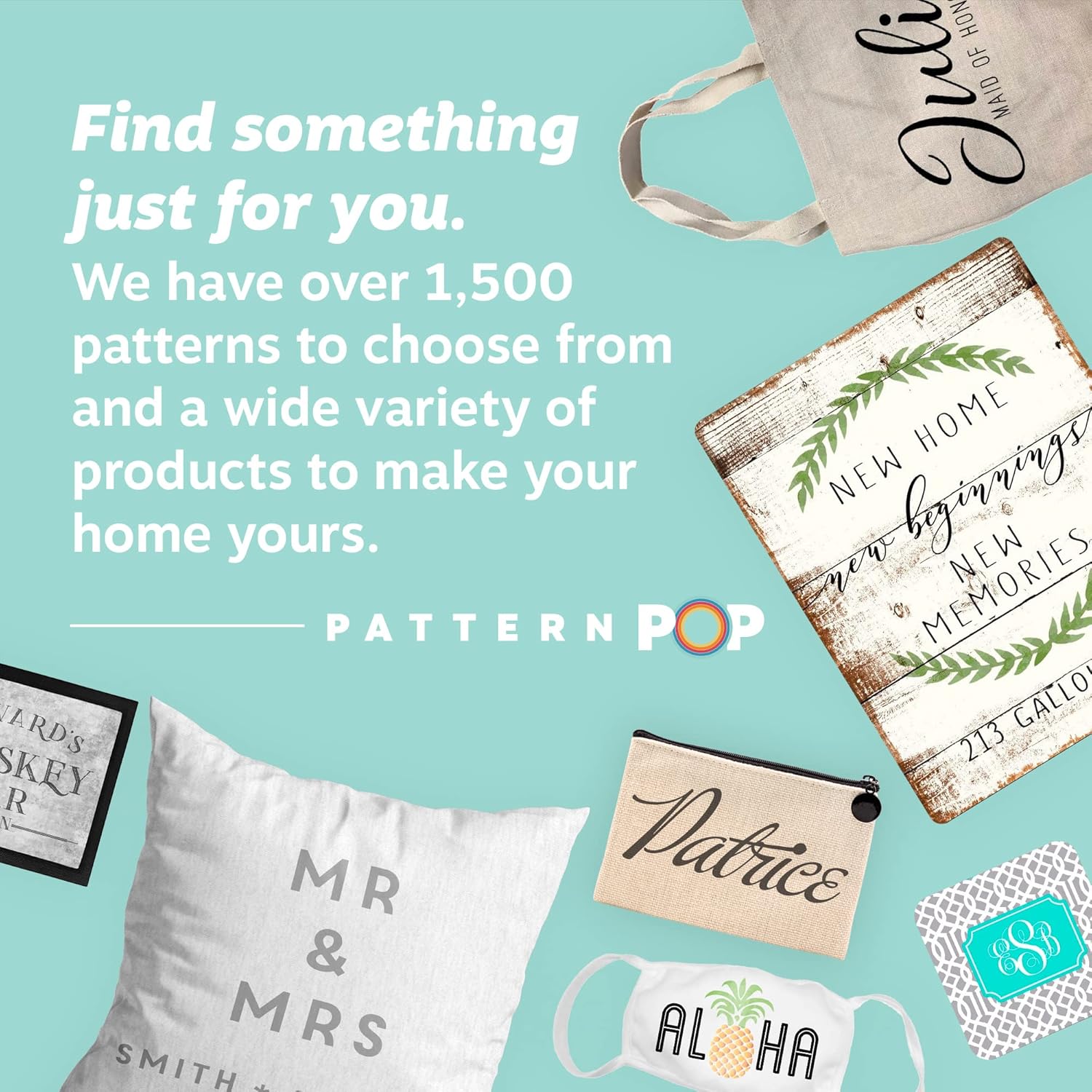 Pattern Pop - Personalized Wedding Throw Pillow - Couple Decorative Pillow - Celebrate Anniversaries and Weddings in Style - 17” x 17” Square Cover and Pillow - Script