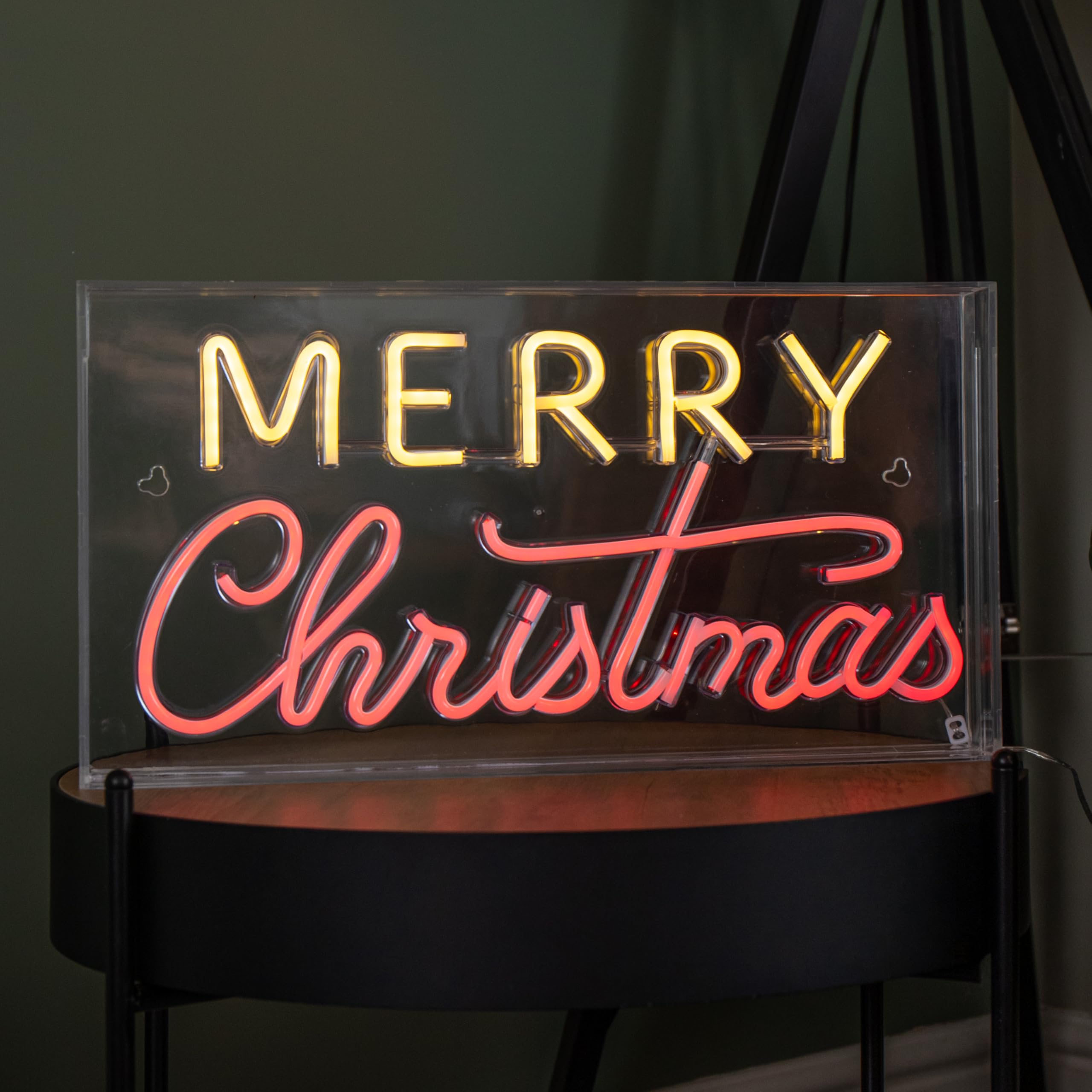 Samuel Alexander 43Cm Light Up Merry Christmas Neon Flex Sign In Warm White And Red from B&Q
