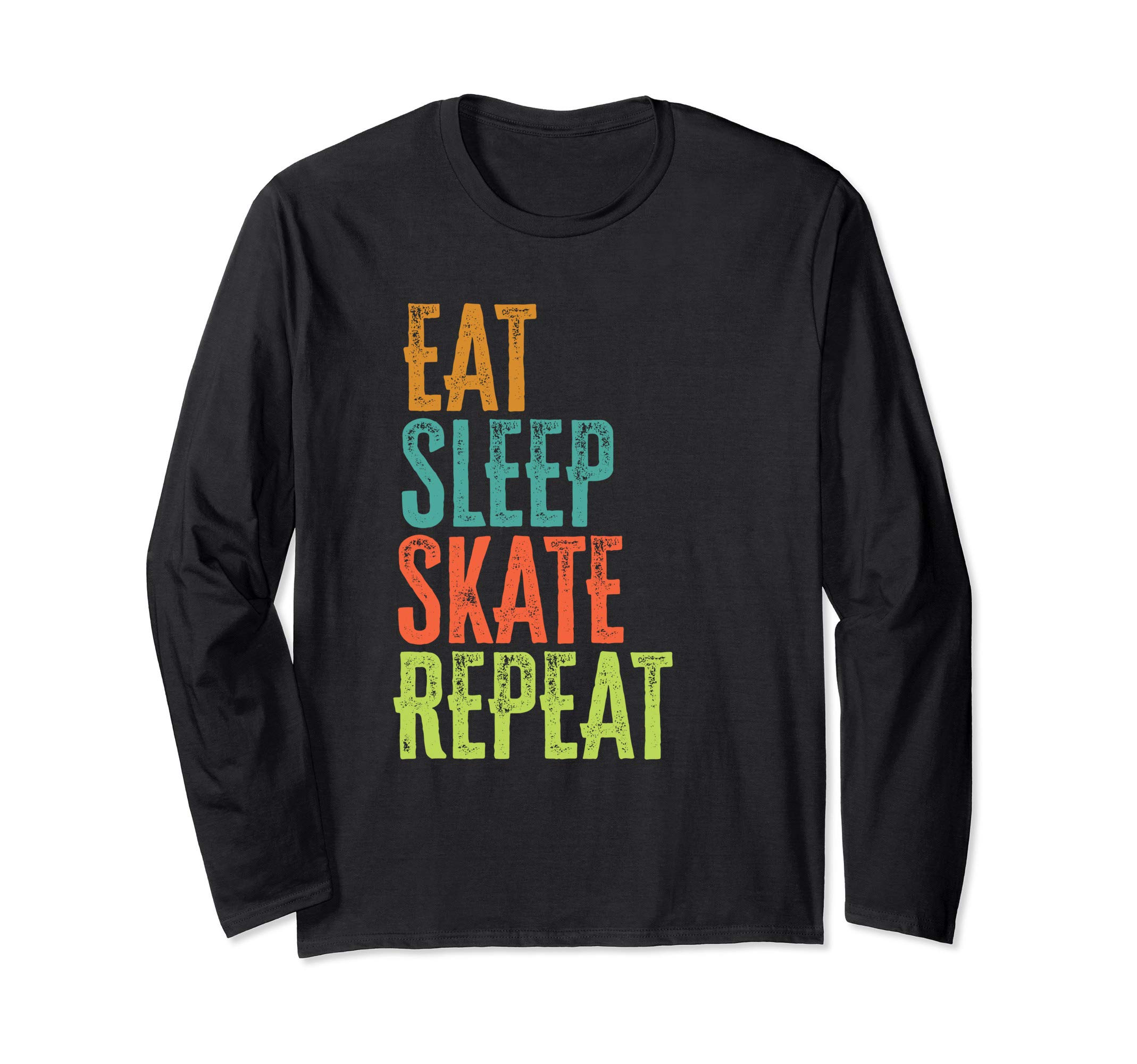 Retro Eat Sleep Skate Repeat Love Skateboard Skater Legend Long Sleeve T-Shirt