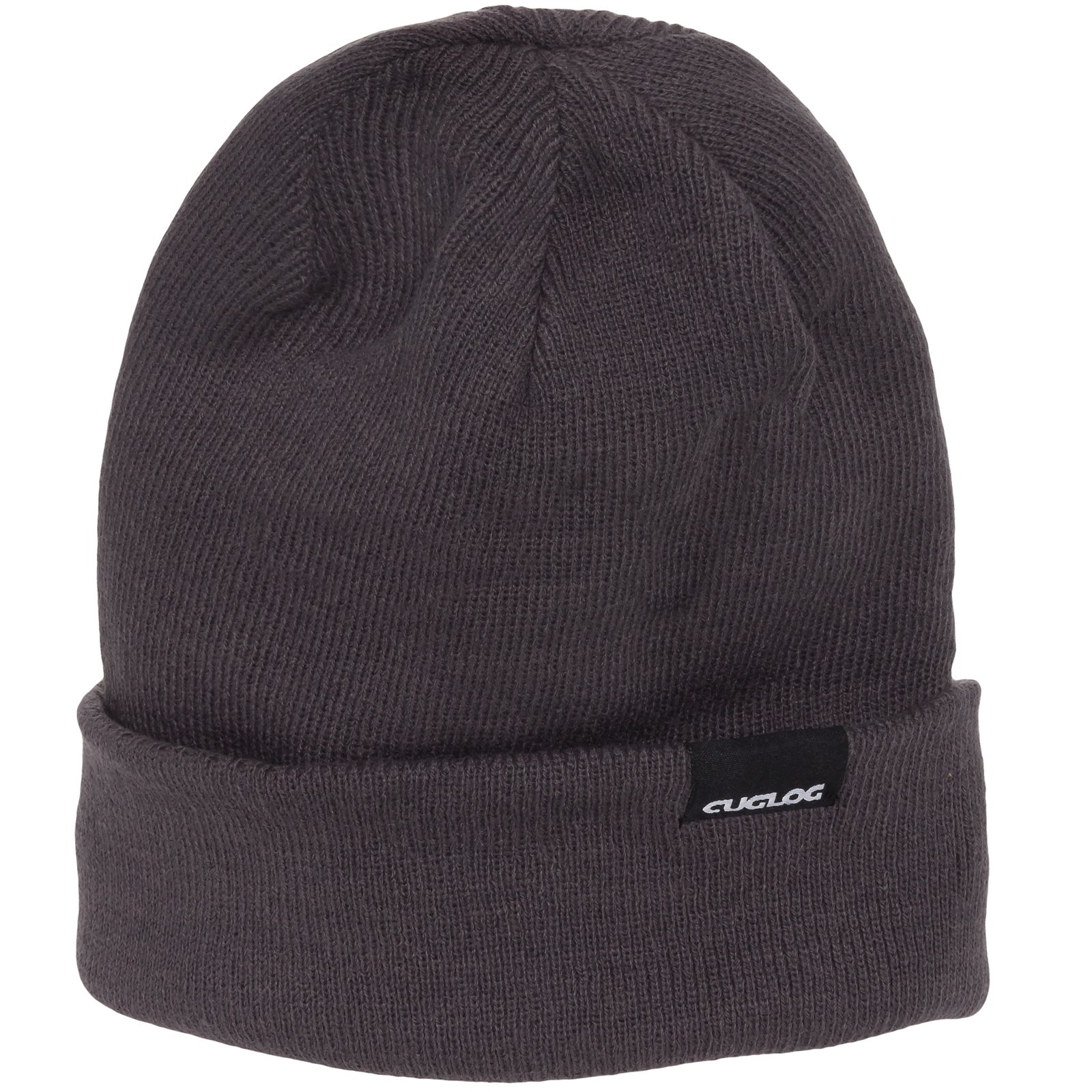 Cuglog Acrylic Knit Aconcagua Reversible Slouchy Beanie Hat (Charcoal)