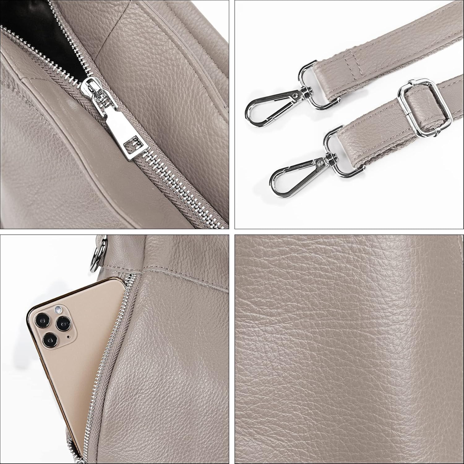 YALUXE Genuine Leather Shoulder Bags Stylish Hobo Handbags Purses Crossbody Bags for Women | Genuine Leather, Stylish - Image 5