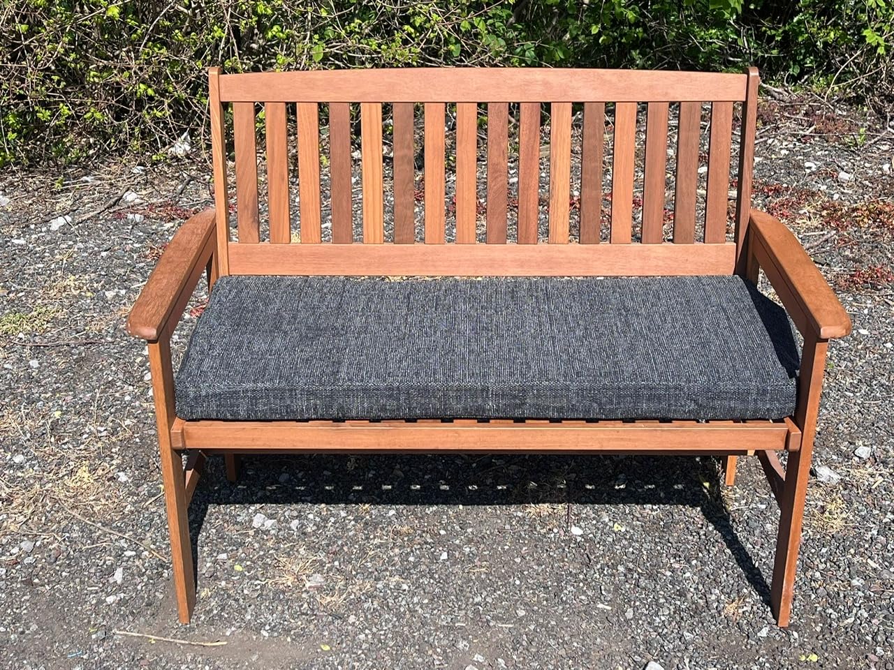 Pnh Grey Dark Weave Garden Bench Cushion Pad, Outdoor Patio Furniture Cushion With Optional Back Pads Or Side Pillows - 3Ft, 4Ft & 5Ft Sizes (3Ft (92Cm X 46Cm X 6Cm), Bench Cushion Only)