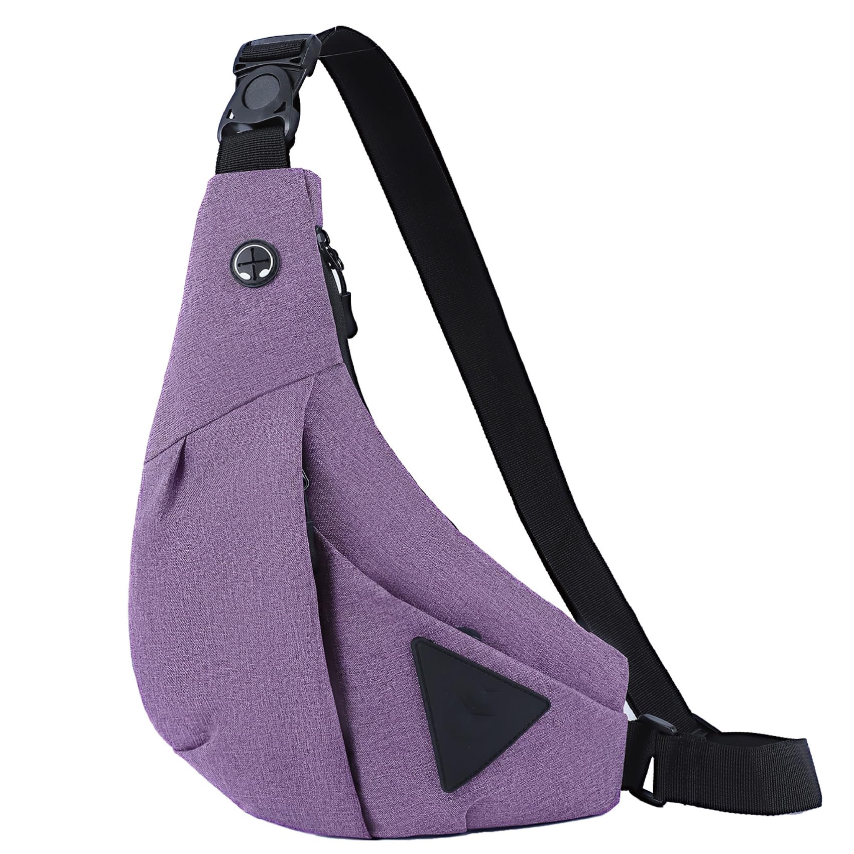 MAYMOONER Sling Crossbody Shoulder Bag Women Men, Anti theft One Strap Chest Bags Slim Backpack for Travel Sport Walking Biking Purple
