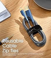 Vista 6 de 40Pcs Nearockle Reusable Cable Ties, Adjustable Silicone Cord Organizer Small Zip Ties for Charging Cords Earphone Computer Wire, Office Desk Cable