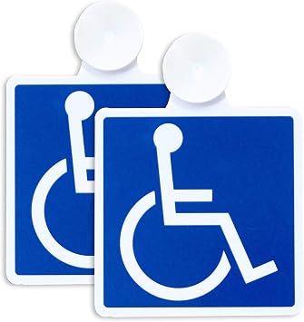 Pocket International Symbol Wheelchair Mark, Sticker, Suction Cup Type, Set of 2