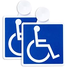 Pocket International Symbol Wheelchair Mark, Sticker, Suction Cup Type, Set of 2