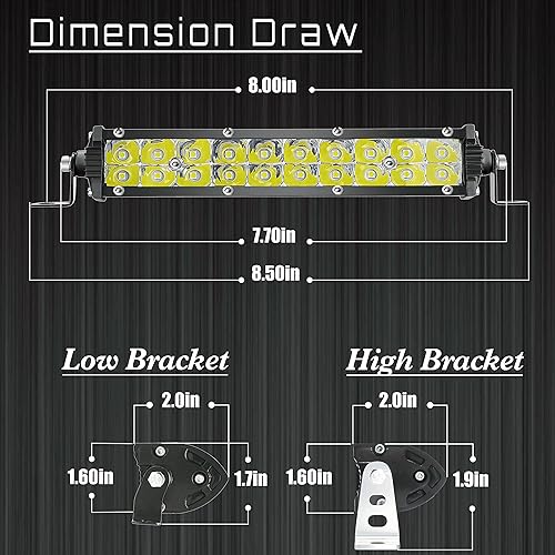 Miniatura 2 de Barras de luz LED delgadas de 7 pulgadas, barras de luz LED de conducción todoterreno de 12 V-60 V, 6000 lúmenes, barras de luz LED delgadas