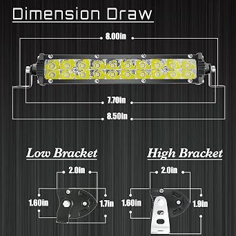 7 Inch Slim LED Light Bar for Truck Tractor, 12V-60V Small LED Work Light Pods Rear Fog Lights 60W 6000lm, ATV Lawn Mower Golf Cart Pit Dirt Bike MTB Baja eBike Mods Night Riding Headlight