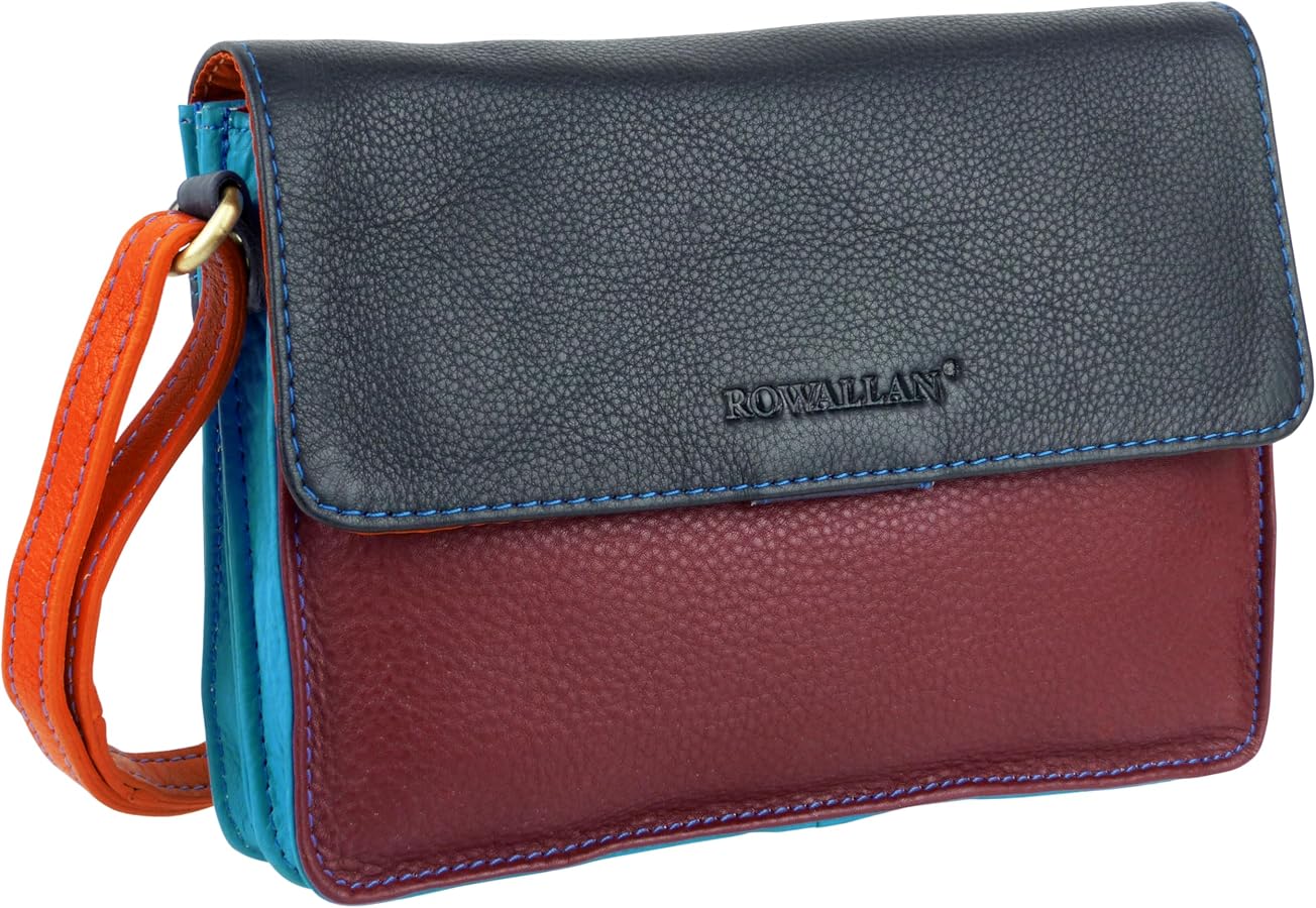 Rowallan of Scotland Ladies Leather Mini Rainbow Cross Body Bag