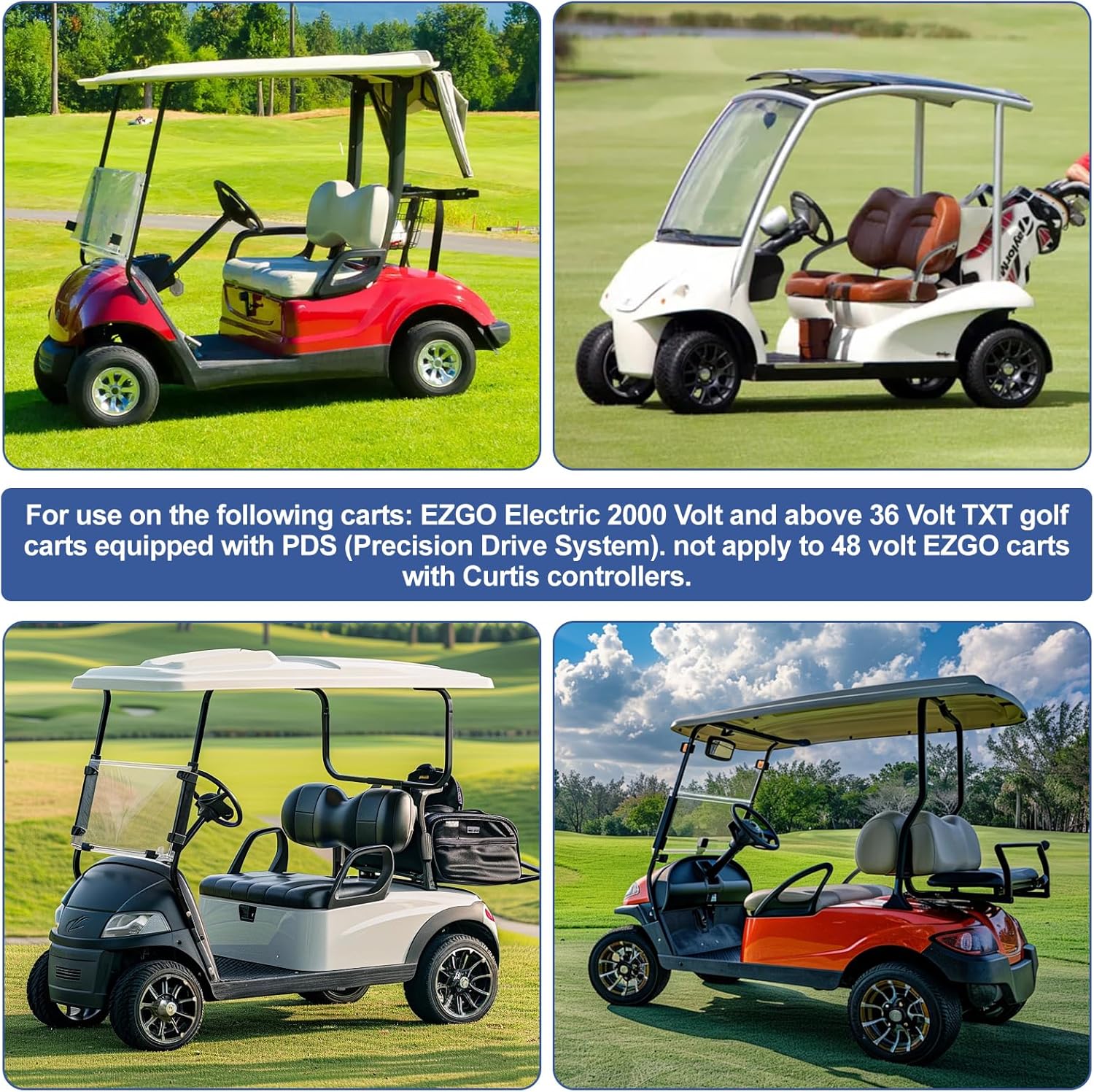 Golf Cart Speed Chip - for Ezgo Electric 2000 Up PDS TXT Speed Chip - 3 Freedom Chips (Red Plug High Speed Upgrade 73272-G01 Blue Plug Steep Slope 73272-G02 Yellow Plug Flat Slope 73272-G03)