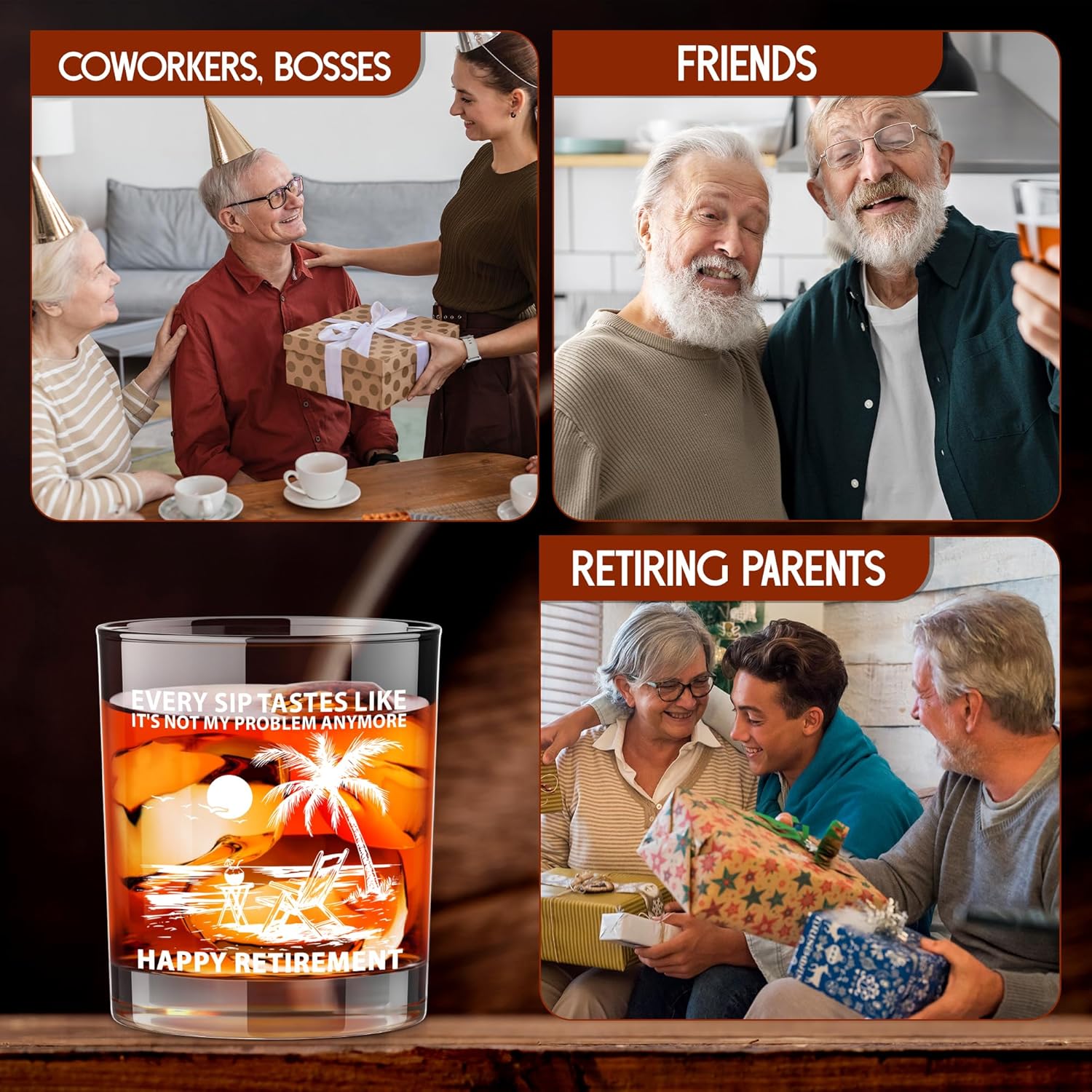 Funny Retirement Gifts for Men Women - 11 oz Engraved Crystal Whiskey Glass - Going Away Goodbye Farewell Gifts for Coworkers Boss, Retirement Gift for Friends Dad Grandpa Woman - Image 7