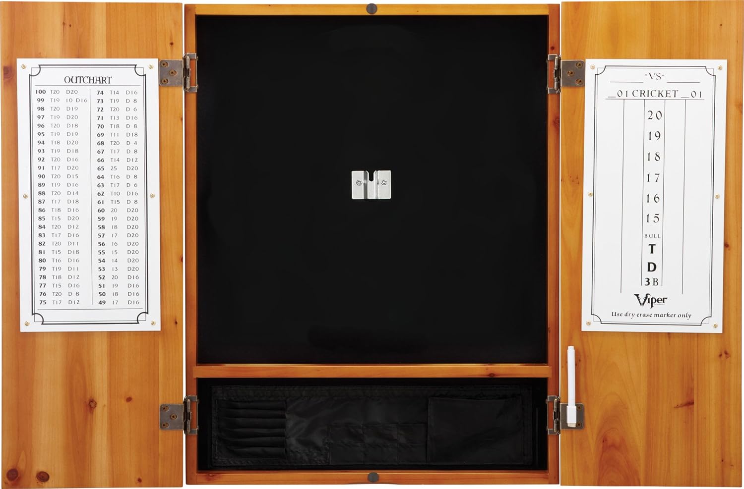 Viper Metropolitan Solid Wood Sisal/Bristle Steel Tip Dartboard Cabinet: Cabinet Only (No Dartboard), Oak Finish