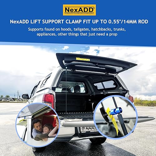 Miniatura 9 de Pinza de bujía para capó de automóvil de 0.55 pulgadas con punta de latón, soporte universal para puntal de capó, abrazadera de soporte de