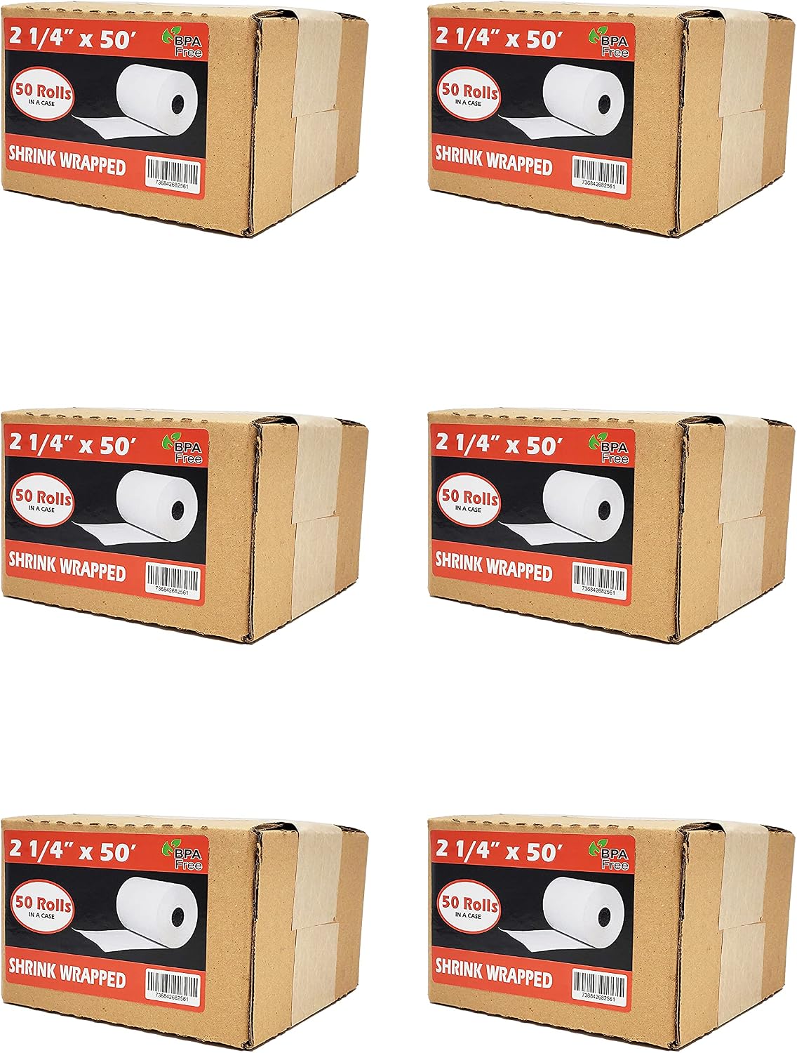 2 1/4 x 50 thermal paper rolls (50 Rolls x 6 cases) PAX A920 Verifone VX520 VX670 VX680 VX690, Clover Flex, Ingenico iCT220 iCT250 FD400 - Premium BPA Free White Paper Roll - BuyRegisterRolls