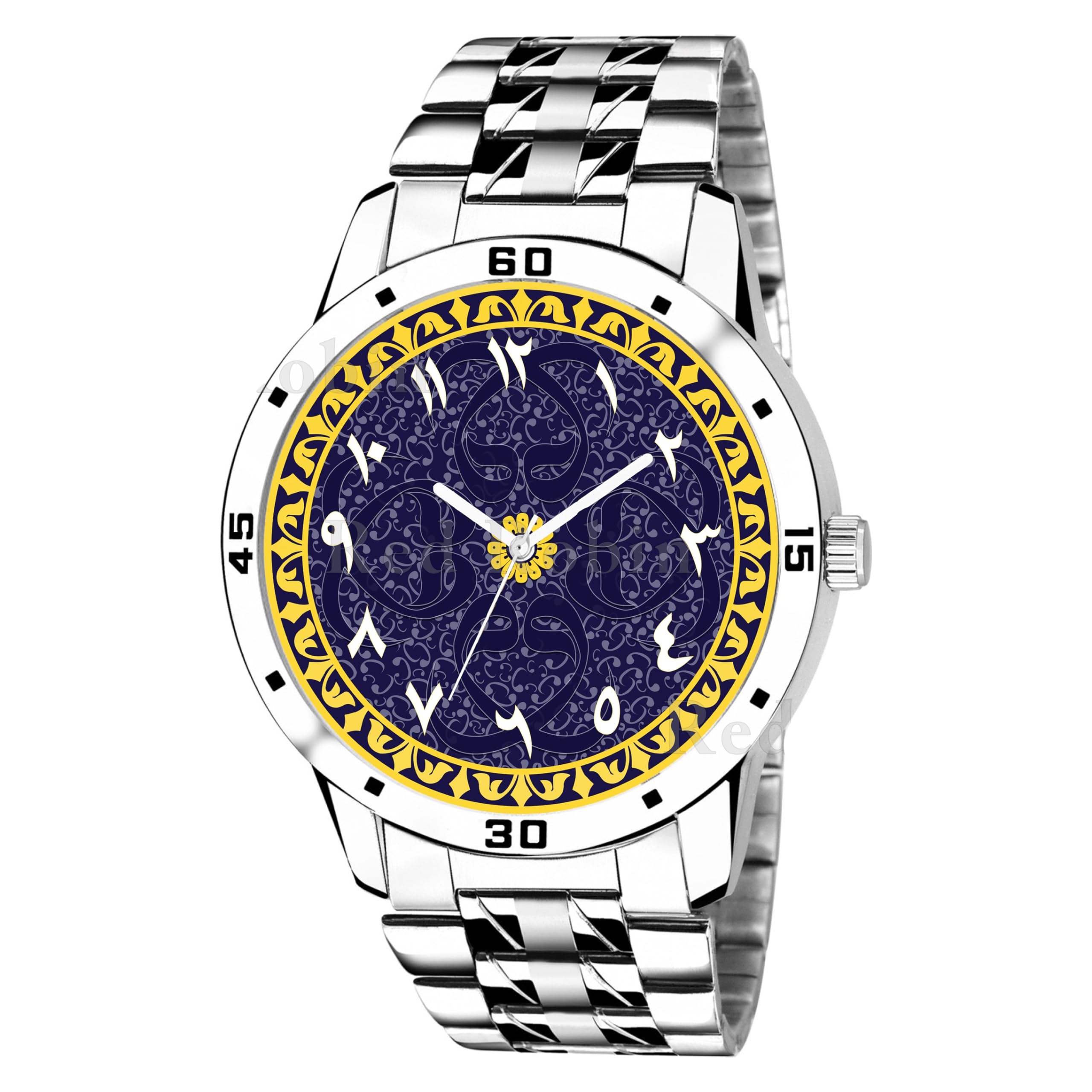 Talgo Analog Islamic Design Multicolour Dial Stylish Silver Stainless Steel Strap Wrist Watch for Muslim Men and Boys, Pack of 1 - IW007-ARB-AVO-SIL-STL (B0CSWSYH6V) Amazon Price History, Amazon Price Tracker