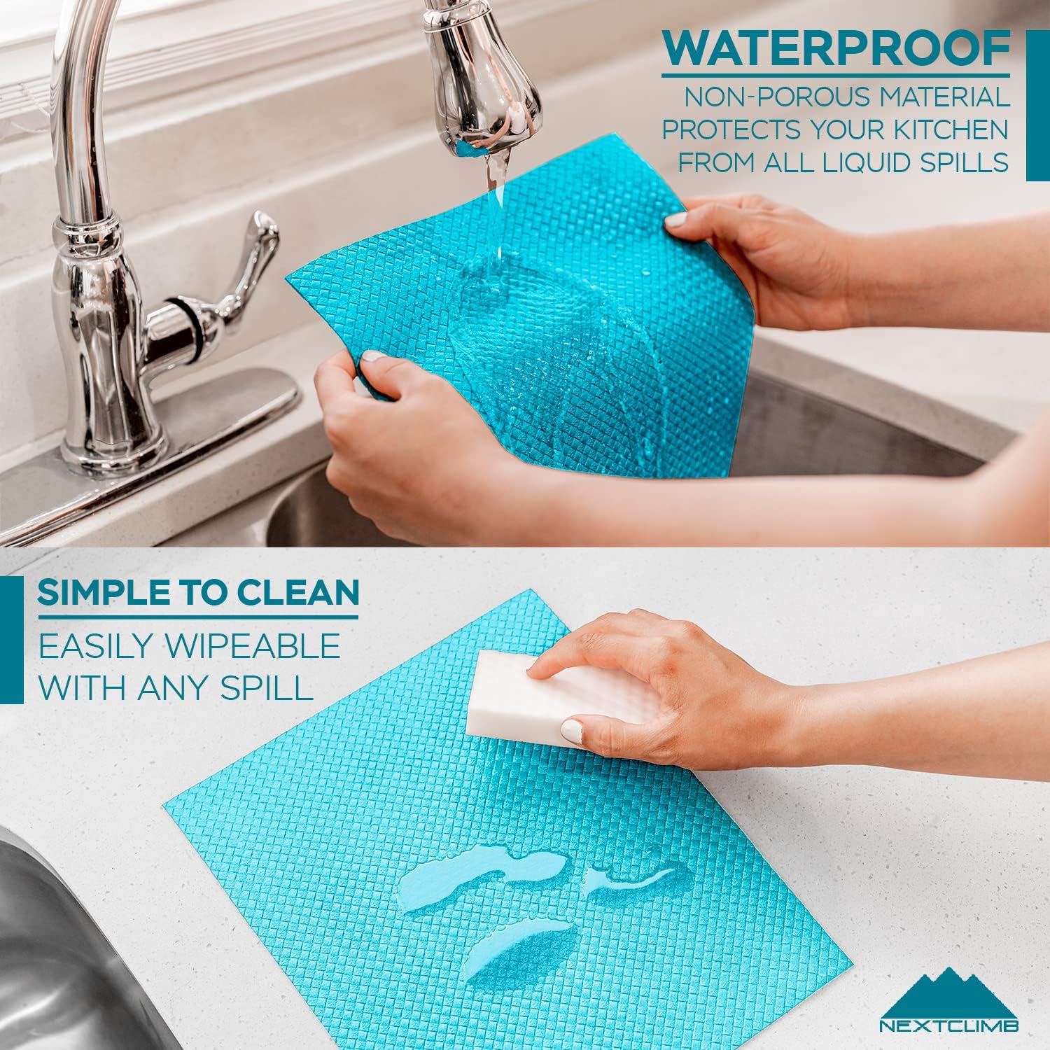 Drawer and Shelf Liner - Truly Non-Slip, Non-Adhesive, Kitchen Cabinet Liners - Heavy, Thick, Durable, Waterproof - Easy Cut to Fit and Protect Any Shelves, Tool Box, Bathroom Surfaces (30 FT, Aqua)
