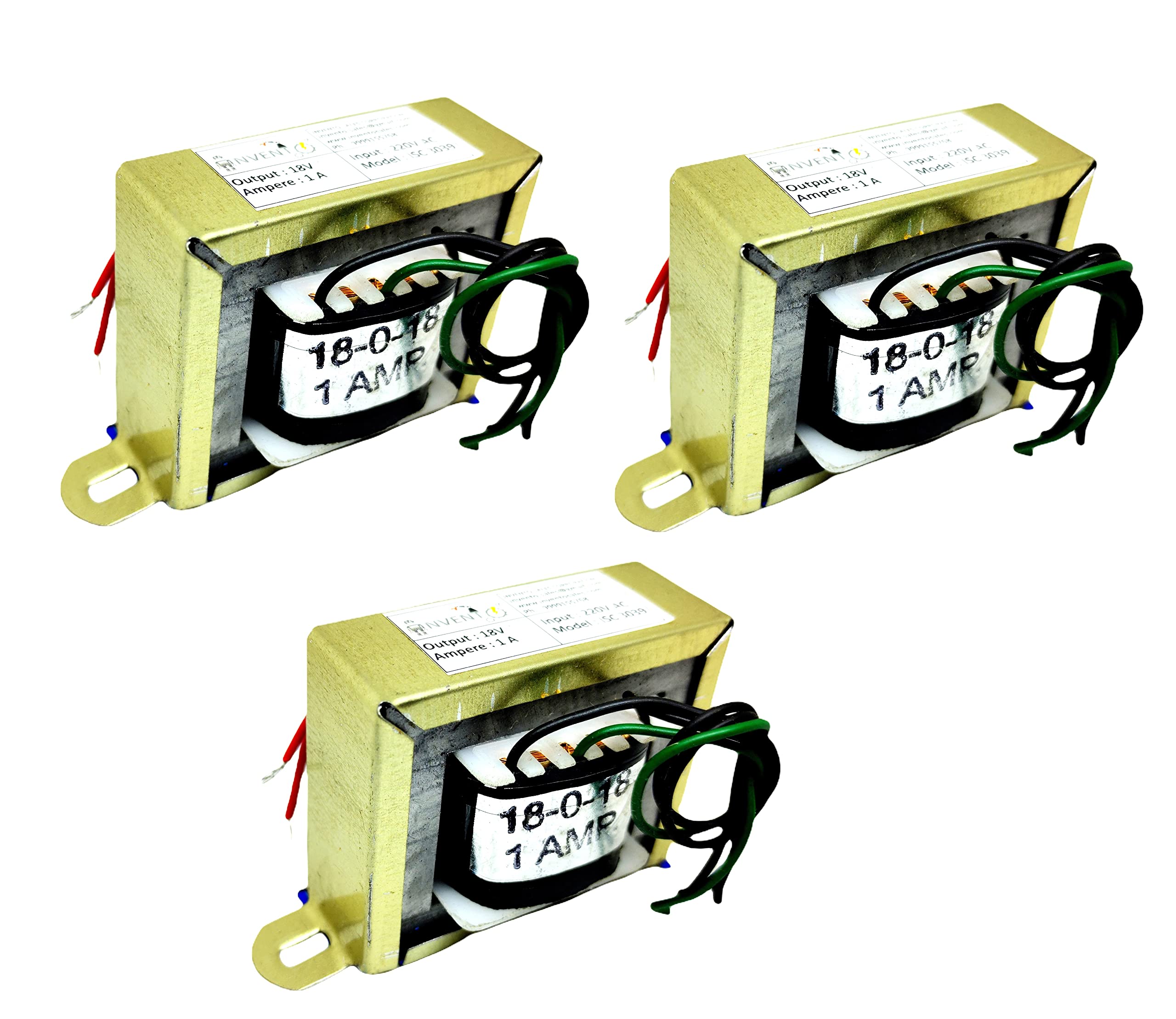 INVENTO 3Pcs 18V 1A 18-0-18 Transformer Copper Winding 220V AC to 18V AC Step Down Power Supply For DIY Projects (B09YS469GR) Amazon Price History, Amazon Price Tracker