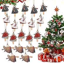 20 Pieces Small Angel Pendants for Christmas Tree, Wooden Christmas Angel Pendant, for Christmas Decoration, Party