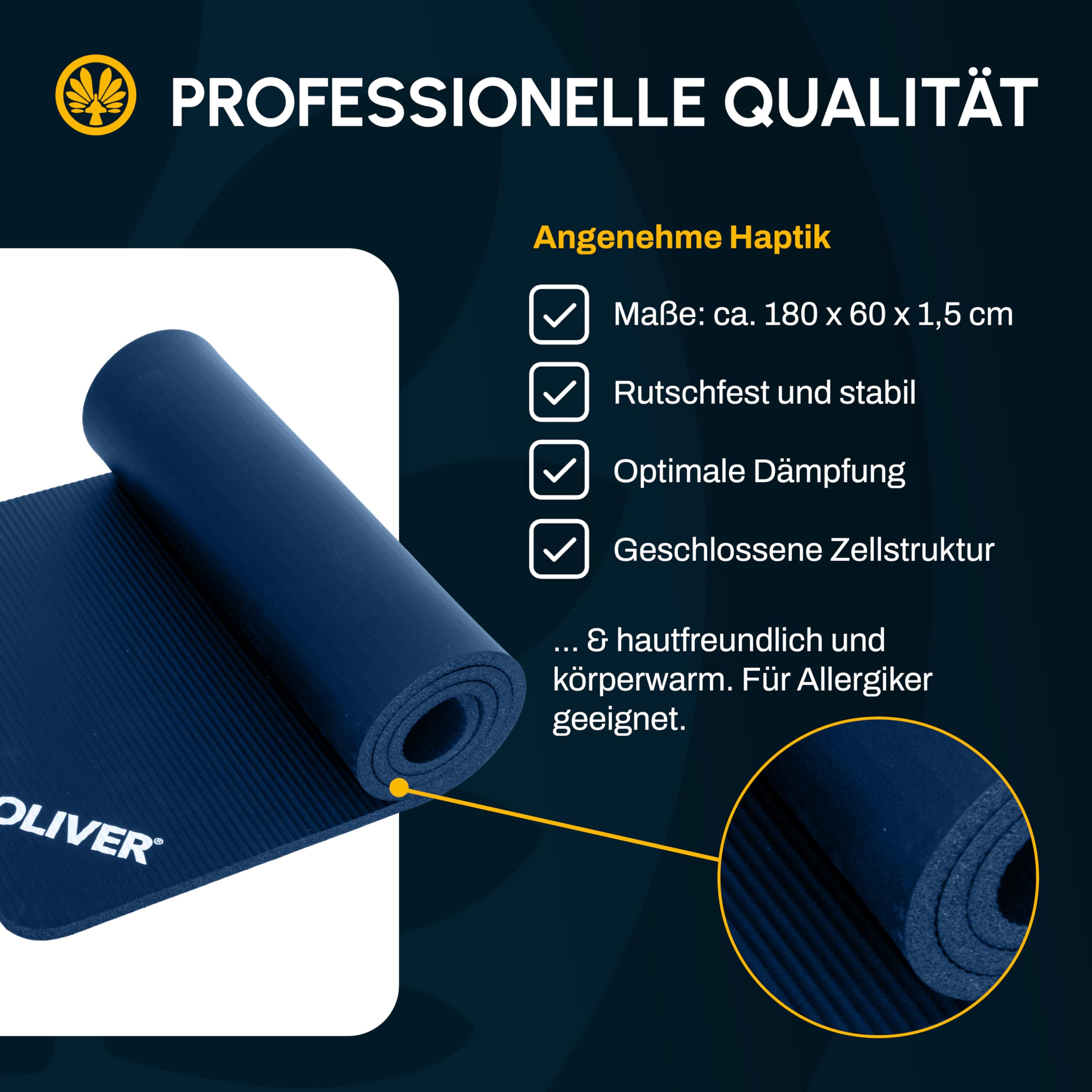 OLIVER Gymnastikmatte 180 cm