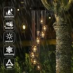 8 LED Solar Upgarde Sun Moon Star Wind Chimes Outdoor,Mom Gifts for Mothers Day Grandma Gift Sun Wind Chimes for Outside,Hanging Lights Warm LED,Outdoor Sun Decor,Gifts for Wife