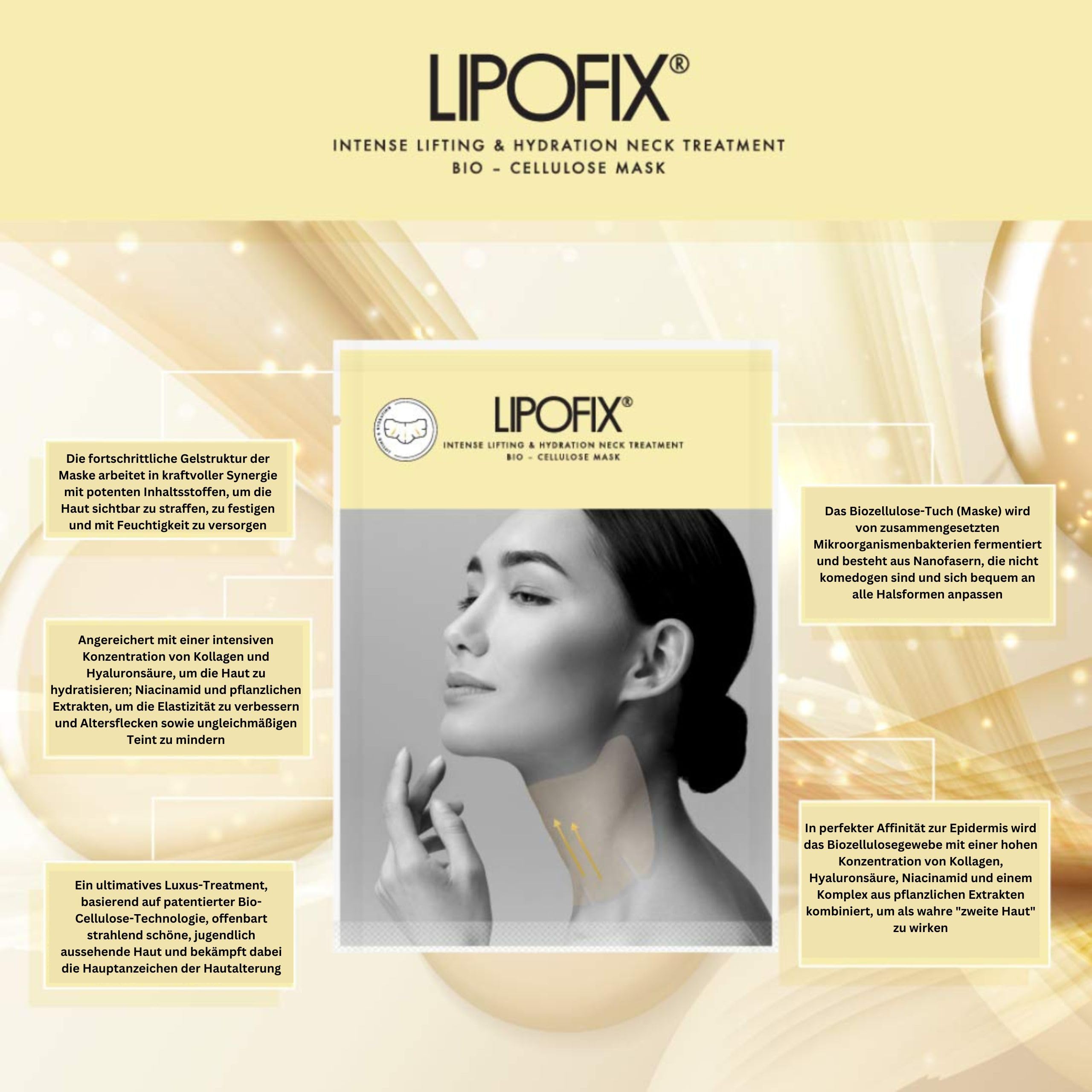 Halsmasken Zur Hautpflege - Masken Für Doppelkinn Und Halsstraffung, Anti-aging- Und Anti-falten Halsbehandlung Mit Bio-zellulose Straffende Maske - 5 Masken