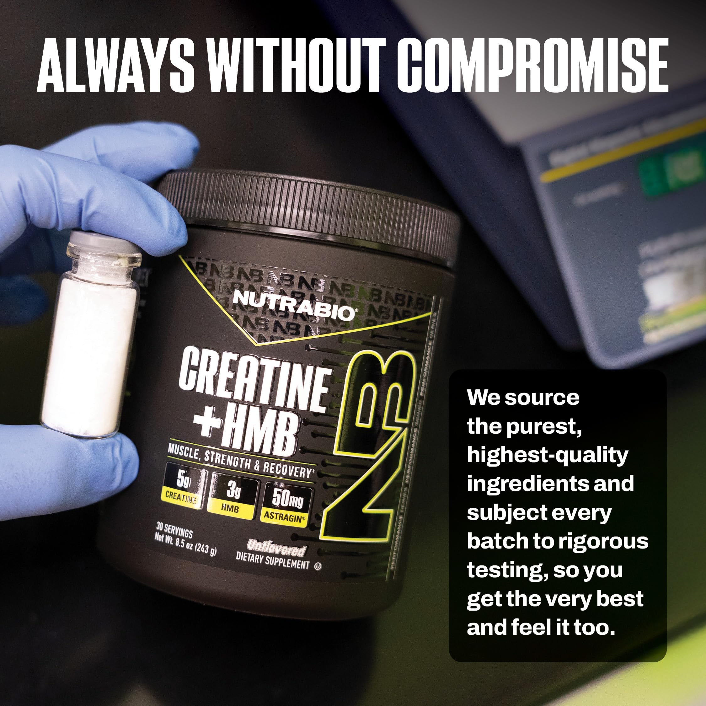 NutraBio Creatine + HMB- Creatine Monohydrate with HMB Powder for Muscle Growth, Increased Strength- 30 Servings (Unflavored) — Amazon image 8