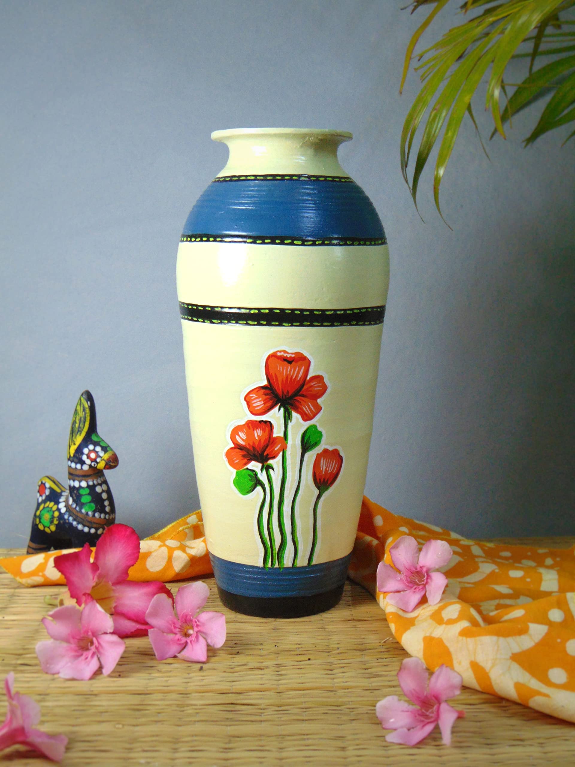 I.E. & C. Co. Japan Hand-Painted Vase 花瓶 Buy Dakshina Art Hand Painted Terracotta Vase 10 inch Home Decor