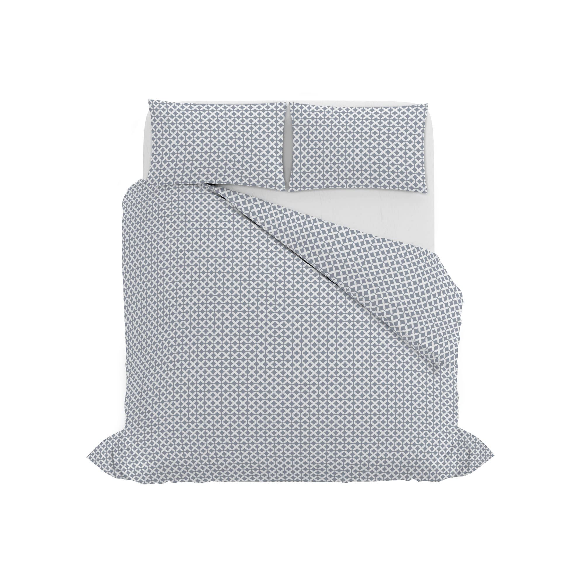 Italian Bed Linen PRINTED COLORS Duvet Cover Set, Made in Italy, MAIDEN Grey, Double, Queen-size bed - Image 3