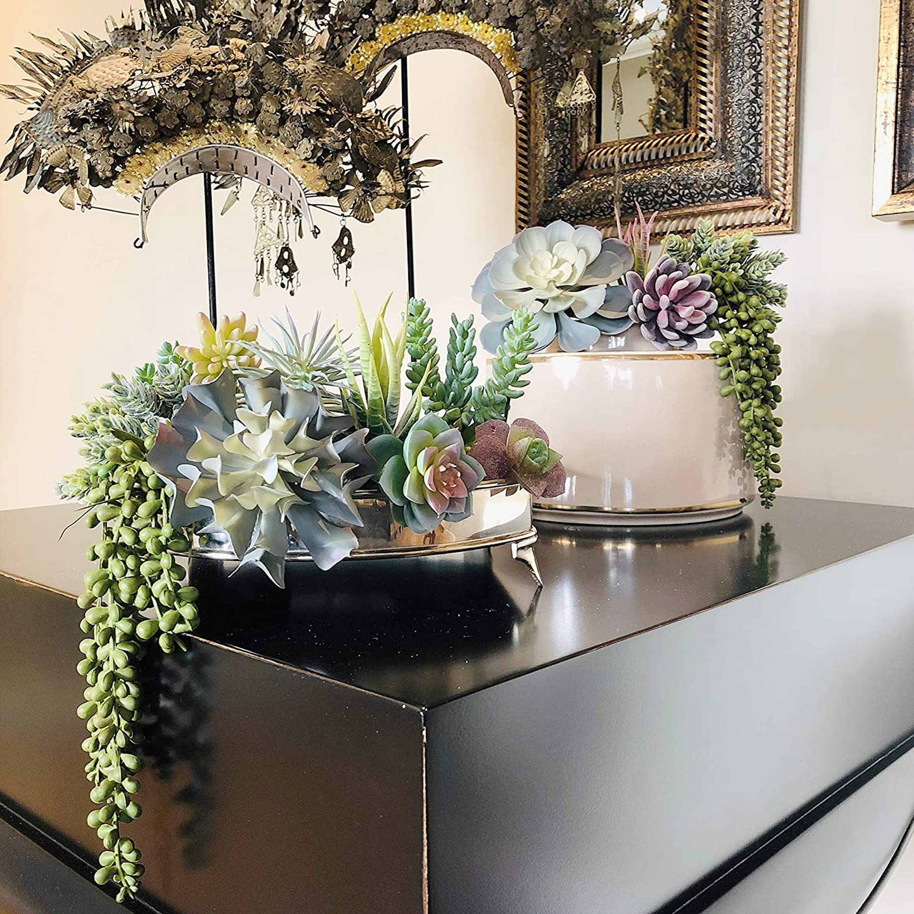Woohome Piante Succulente Artificiali 20 Pz Succulente Artificiali Misti Piante Grasse Finte Decorative per La Decorazione del Paesaggio Decorazioni,Casa Giardino Decorazioni