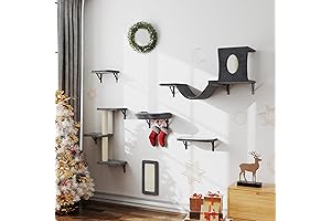 6-Piece Cat Wall Shelves for Climb, Condo, & Scratching Post