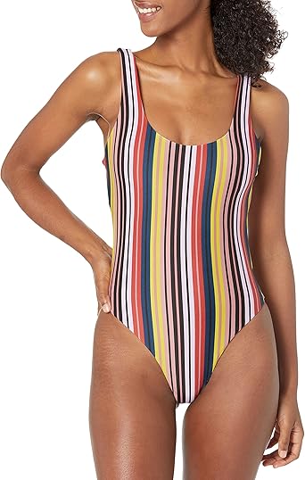 Rvca Women S Standard Linear One Piece Swimsuit At Amazon Women S Clothing Store