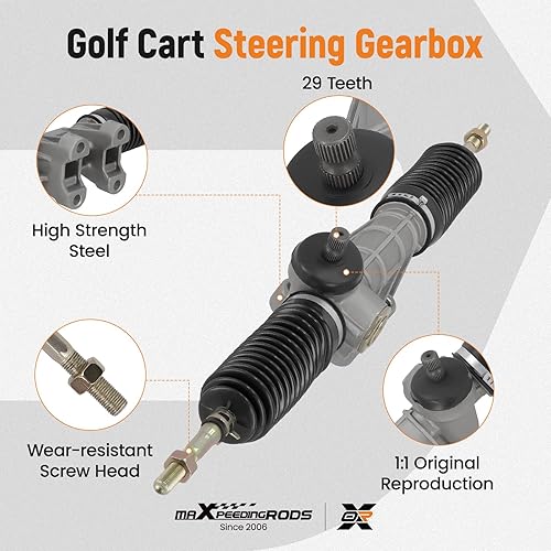 Miniatura 29 de maXpeedingrods Conjunto de caja de engranajes de dirección para carrito de golf EZGO RXV 2008 en adelante carros eléctricos de gas con extremos