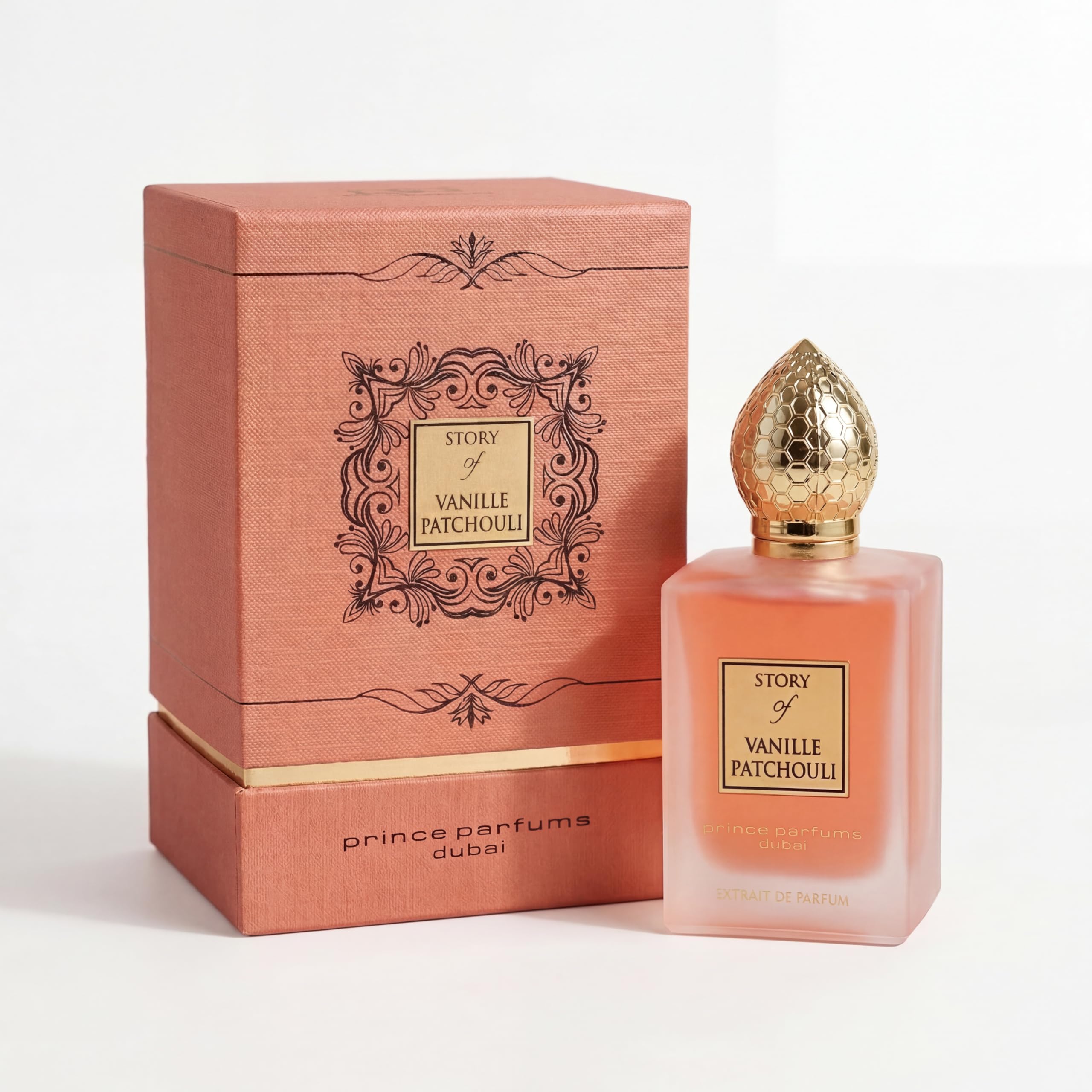 Prince Parfums Dubai - Story of Vanille Patchouli For Women - 3.4 Ounces - Extrait de Parfum - Alluring Floral Fusion of Vanilla, Patchouli & Tonka
