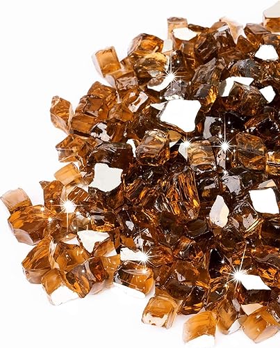 GASPRO - Cristal reflectante decorativo para lugar para fogatas de propano, cristales para mesa para hacer fuego de 0.5 pulgadas, 10 libras, color