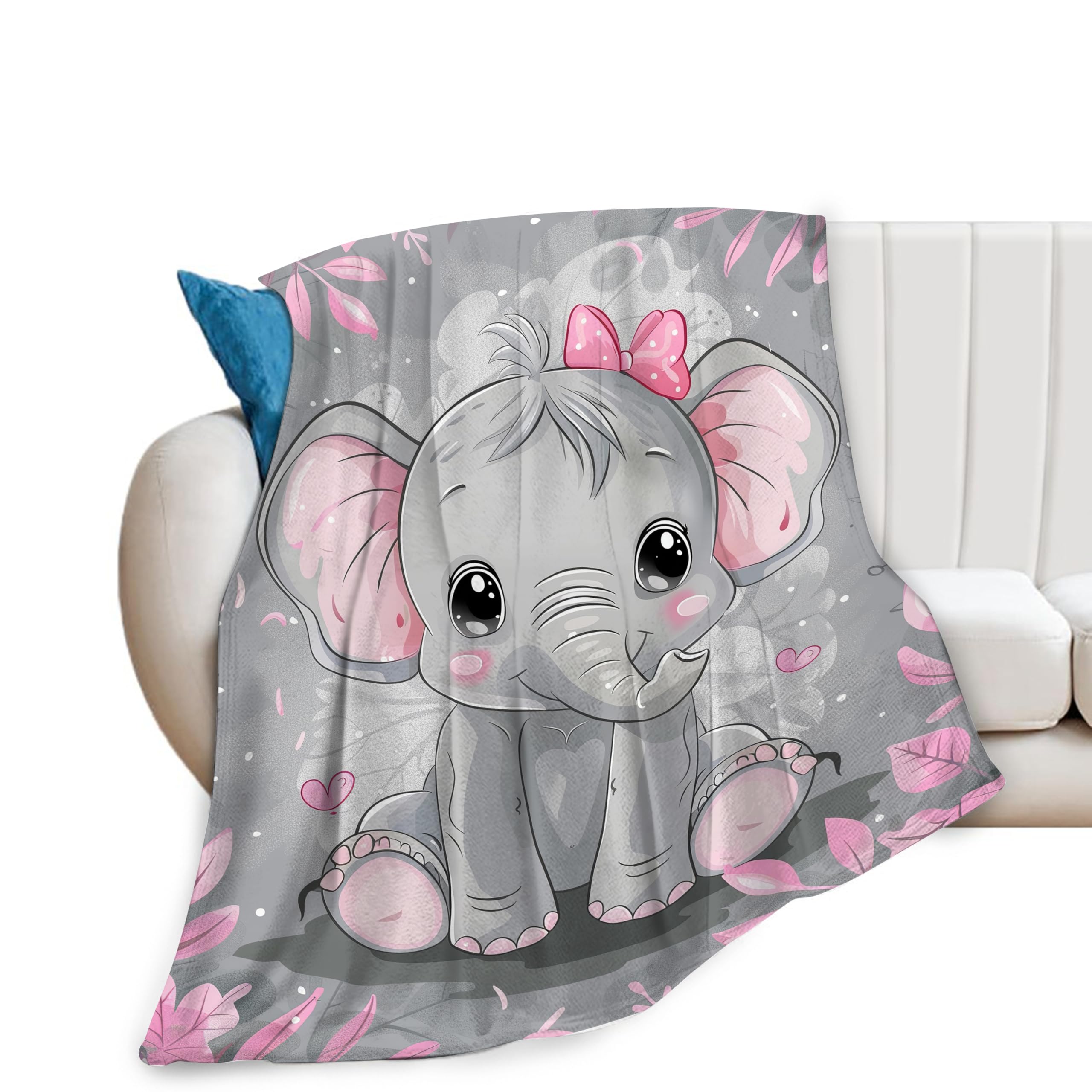 Elephant Blanket Elephants Fleece Throw Blanket Super Soft Warm Cozy Fuzzy Plush Elephant Blanket Gifts for Girls Boys Kids Room Decor 40