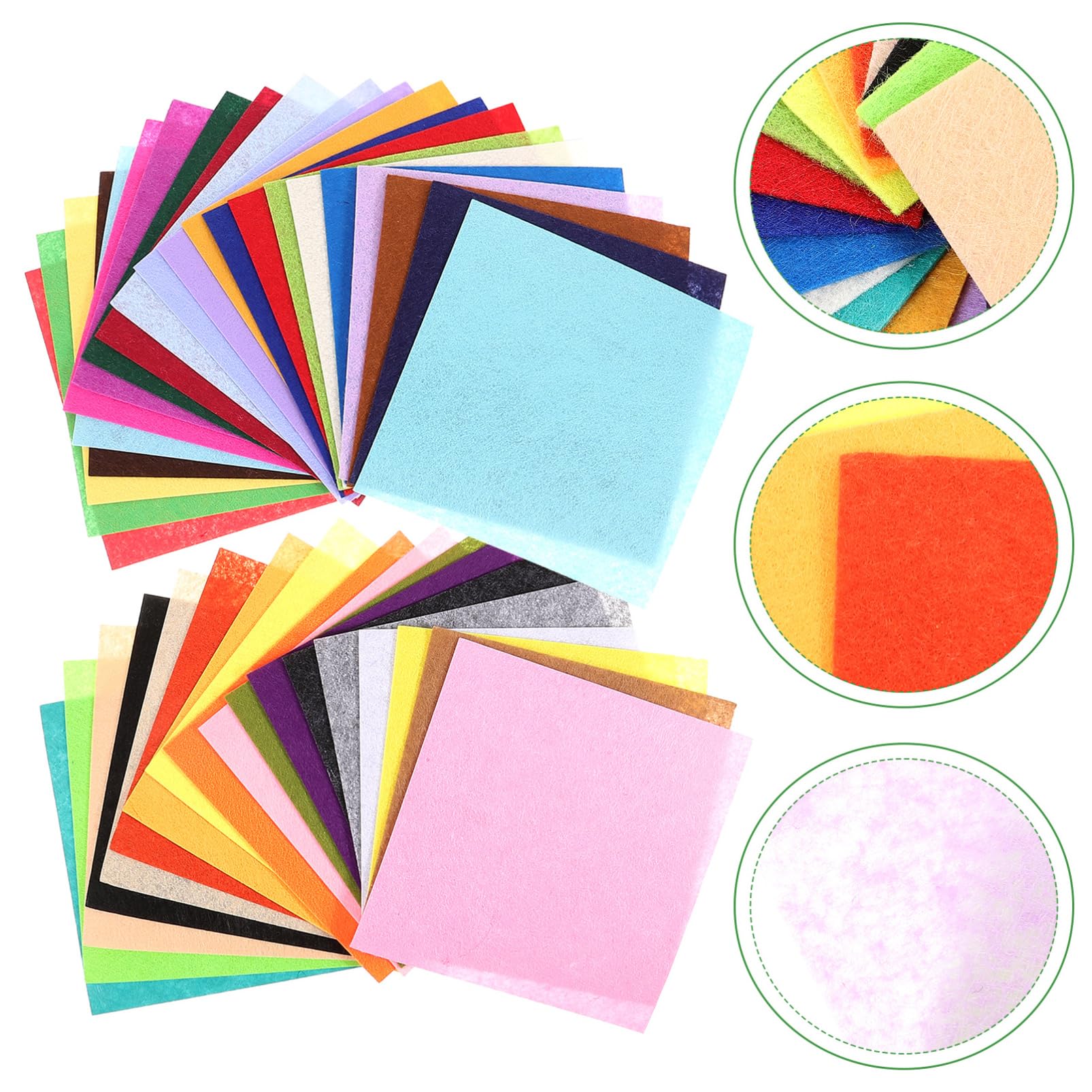 Operitacx 200blätter DIY Filzstoff Bunte Bastelplatten Für Nähprojekte Kreatives Handwerk Patchwork Und Floristik Für Kindergarten Und Bastelunterricht