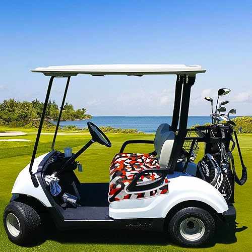 Miniatura 6 de YOKYHOM Fundas de asiento de carrito de golf, manta roja para asiento de carrito de golf mantiene el asiento fresco y limpio, 100% microfibra, 51 x