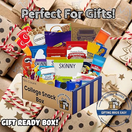 Miniatura 4 de Paquete de cuidado universitario y kit de supervivencia para dormitorio, caja de aperitivos a granel con 50 aperitivos envueltos individualmente,