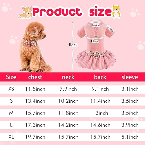 Miniatura 6 de Vestido para perro, lindo vestido de corbatín, arnés y correa, ropa para caminar para perros, faldas, ropa para mascotas para perros pequeños,