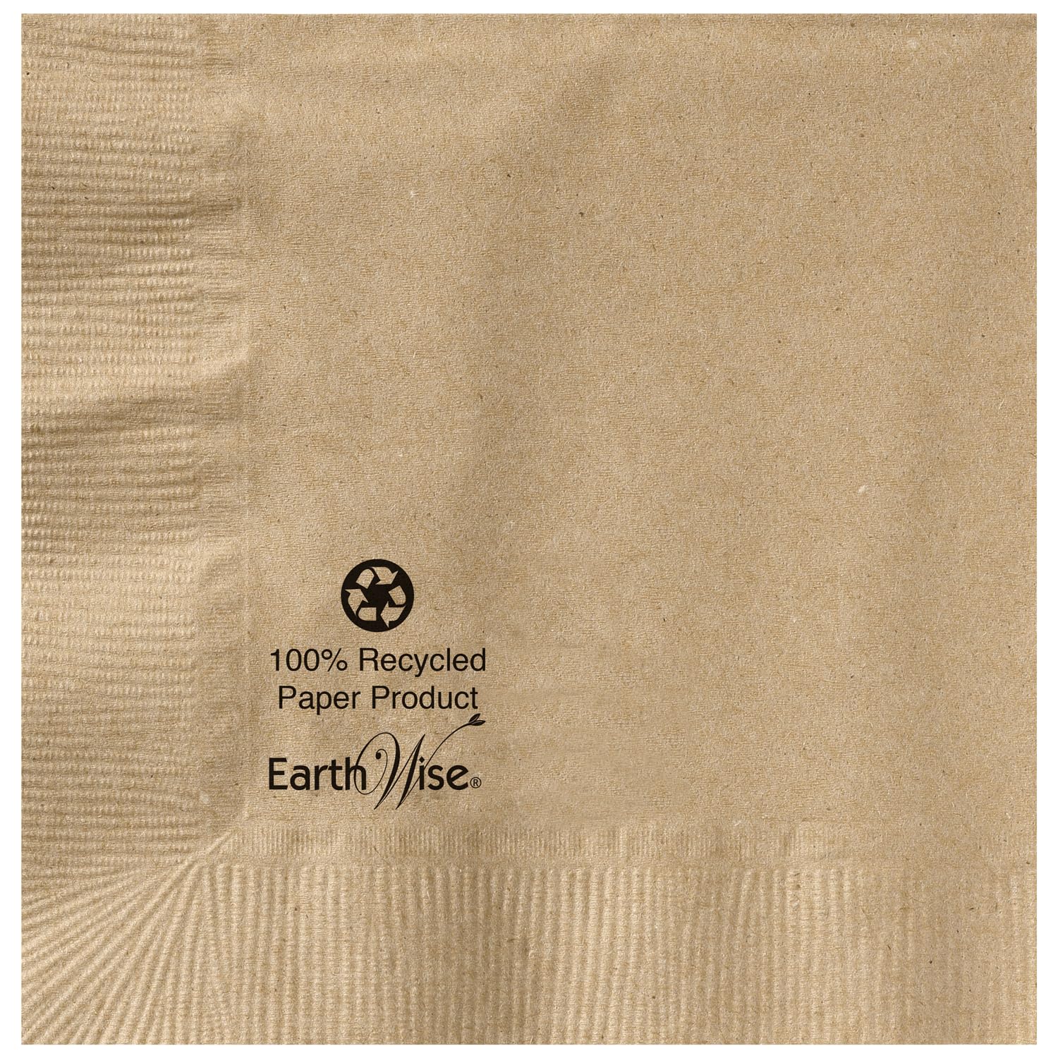 Hoffmaster 180230 Earth Wise Kraft Beverage Napkin, 2 Ply, 1/4 Fold, 10" x 10" Natural (Packs of 3000)