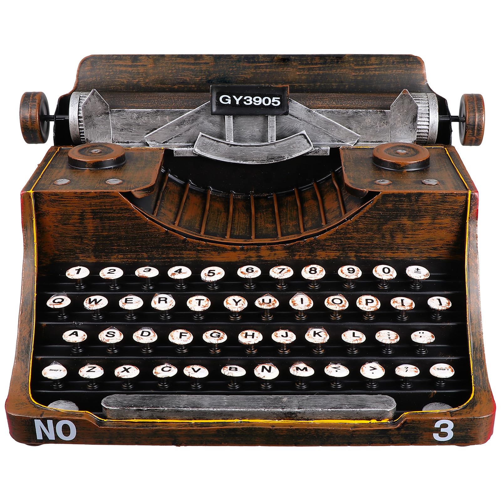 TEHAUX Estatuilla de Máquina de Escribir Retro de Hierro Negro para Salón