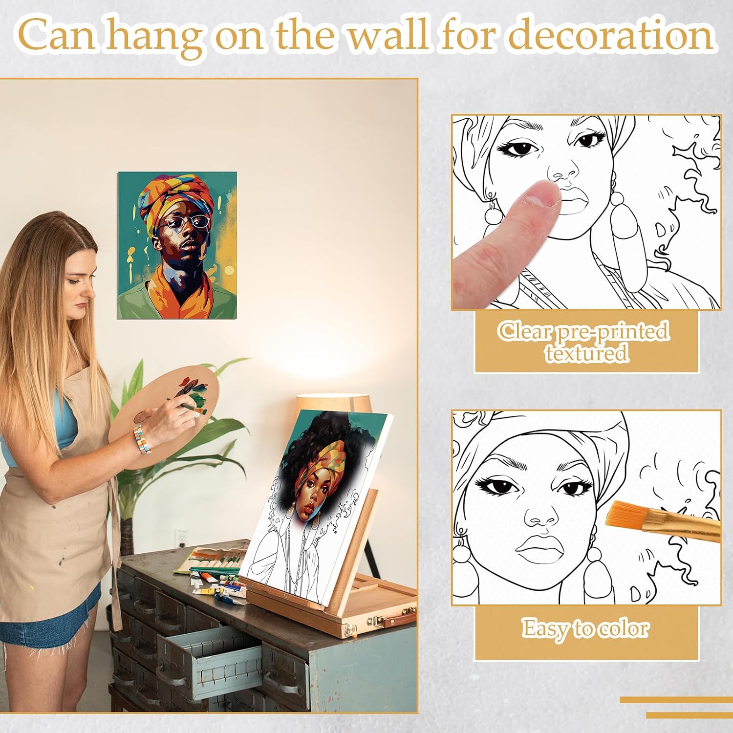 Ctosree 12 Sets Pre Drawn Canvas Kit for Painting Adults Sip and Paint Kit Art Pre Printed Canvas Bulk for Easter Mother's Day Gifts Adult's Date Night(Couple,8 x 10 in)