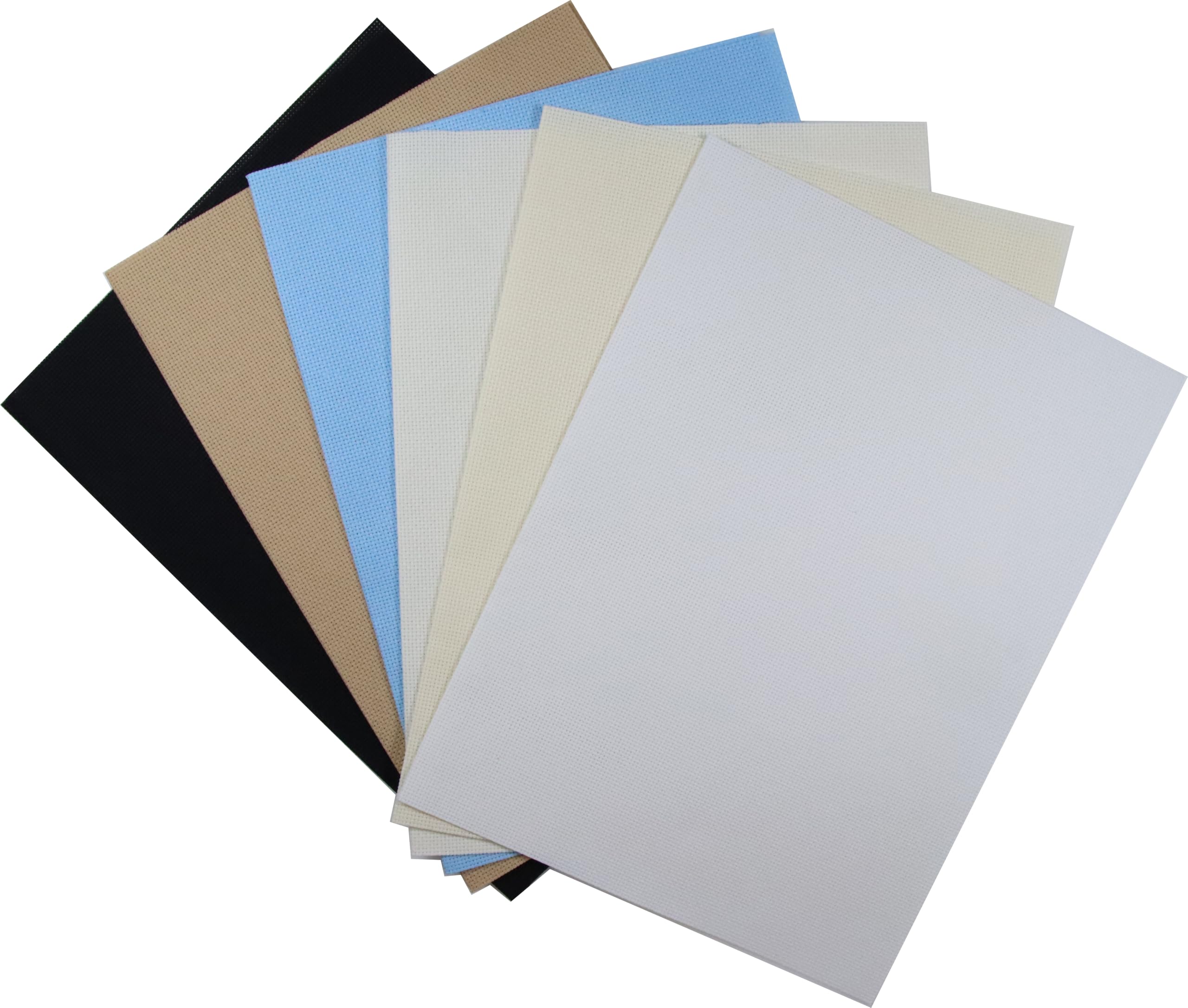 KCS 6 pc of 12" x 18" (30cmx45cm) 16 Count Cotton Aida Cloth Cross Stitch Fabric (16CT-A)
